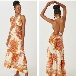 NWT Farm × Anthropologie Cutout Floral Maxi Dress-Medium